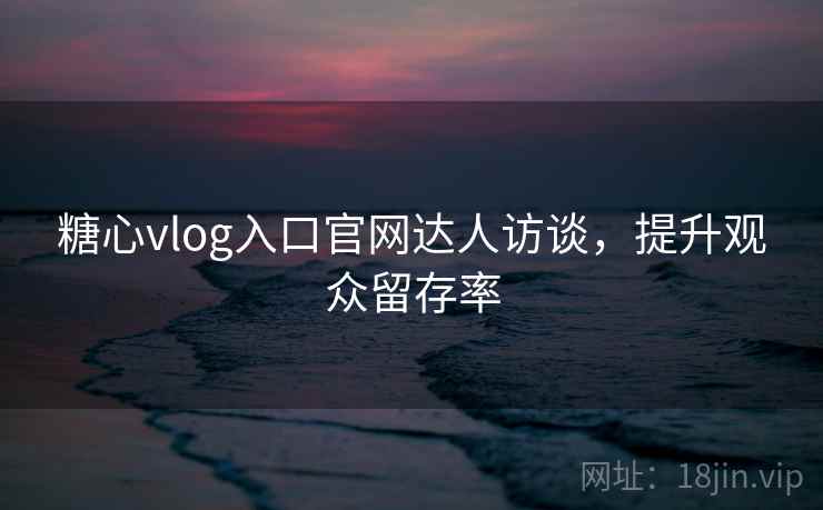 糖心vlog入口官网达人访谈，提升观众留存率
