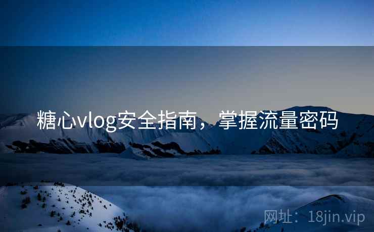 糖心vlog安全指南,掌握流量密码